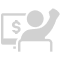 icon illustration of a person at a computer